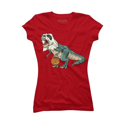 Junior's Design By Humans Trex Ghost Costume Design Funny Halloween Dinosaur By Threadlets T-Shirt 6 Junior's Design By Humans Trex Ghost Costume Design Funny Halloween Dinosaur By Threadlets T-Shirt - Image 6