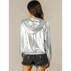 Allegra K Women's Holographic Shiny Long Sleeve Zipper Hooded Metallic Jacket 18 Allegra K Women's Holographic Shiny Long Sleeve Zipper Hooded Metallic Jacket -Women Clothing Sale GUEST a0c9c672 53af 4c12 9707 ee2e43ae0322