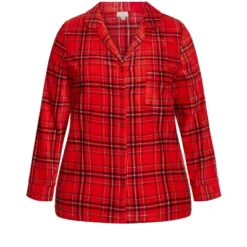 Women's Plus Size Fleece Check Sleep Top - Red | AVENUE 9 Women's Plus Size Fleece Check Sleep Top - Red | AVENUE -Women Clothing Sale GUEST a39045c2 7533 4dee a5c3 76e3aaf59090