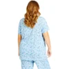 Women's Plus Size Bunny Button Up Sleep Top - Blue Bunny| AVENUE
