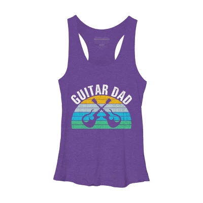 Women's Design By Humans Retro Dueling Electric Guitar Dad By DragonTee Racerback Tank Top 3 Women's Design By Humans Retro Dueling Electric Guitar Dad By DragonTee Racerback Tank Top - Image 3