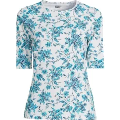 Lands' End Women's Crew Neck Elbow Sleeve Rash Guard UPF 50 Sun Protection Modest Swim Tee -Women Clothing Sale GUEST a6288679 5ee1 46d9 b463 6fd9230a5b9e
