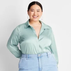 Women's Long Sleeve Button-Front Shirt - A New Day™ -Women Clothing Sale GUEST a7e6341b 3f08 4711 8a35 8995b9758b02