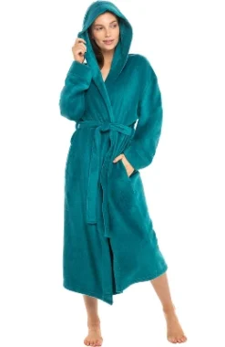 Women's Soft Fleece Robe With Hood, Warm Lightweight Bathrobe -Women Clothing Sale GUEST a8a04b1b e3fc 4a07 bd33 ca1651ee61a9