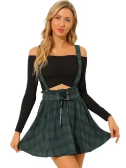 Allegra K Women's Gothic Plaid High Waisted Detachable Suspender Skirts -Women Clothing Sale GUEST a8f93428 d166 4cf4 9e41 2dc65d8cef7d