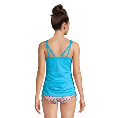 Lands' End Women's Chlorine Resistant Adjustable V-neck Underwire Tankini Swimsuit Top Adjustable Straps 1 Lands' End Women's Chlorine Resistant Adjustable V-neck Underwire Tankini Swimsuit Top Adjustable Straps