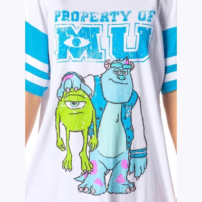 Disney Womens' Property Of Monsters University Nightgown Pajama Shirt Dress White 2 Disney Womens' Property Of Monsters University Nightgown Pajama Shirt Dress White - Image 2