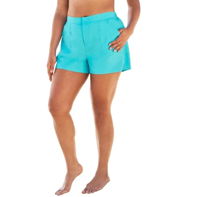 Swim 365 Women’s Plus Size Cargo Swim Shorts With Side Slits 5 Swim 365 Women’s Plus Size Cargo Swim Shorts With Side Slits - Image 5