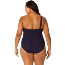 Anne Cole Plus - Ring Strap Asymmetric One Piece Swimsuit