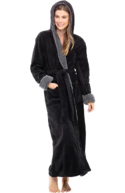 Women's Warm Winter Robe, Plush Fleece Full Length Long Hooded Bathrobe -Women Clothing Sale GUEST ad076d90 6725 4937 8caf 696b9280388d
