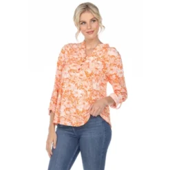 Women's Pleated Casual Floral Blouse - White Mark -Women Clothing Sale GUEST adb207e2 cf50 4208 bee5 1b3b8613debb