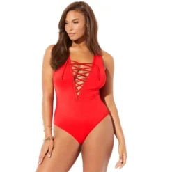 Swimsuits For All Women’s Plus Size Lace Up One Piece Swimsuit -Women Clothing Sale GUEST adbbe2be 4c2e 4755 9c19 6c04026566ac