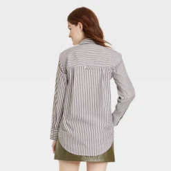 Women's Long Sleeve Relaxed Fit Button-Down Boyfriend Shirt - A New Day™