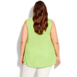 Women's Plus Size Fit N Flare Tank - Lime Green | AVENUE
