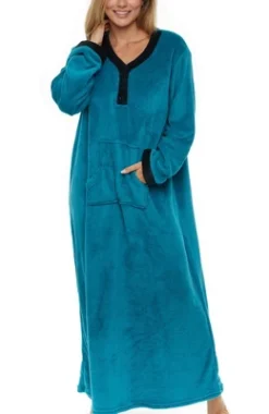 Women's Soft Warm Fleece Nightgown, Long Kaftan With Pockets For Winter -Women Clothing Sale GUEST b23b59f1 9497 4484 9369 fa0137b79ddb