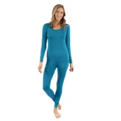 Leveret Womens Two Piece Boho Solid Color Thermal Pajamas -Women Clothing Sale GUEST b257066d 36c6 4d01 b659 e73167e09175