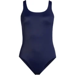 Lands' End Women's Chlorine Resistant Scoop Neck High Leg Soft Cup Tugless Sporty One Piece Swimsuit -Women Clothing Sale GUEST b2843b8c 1013 4237 87a0 ec180055383f