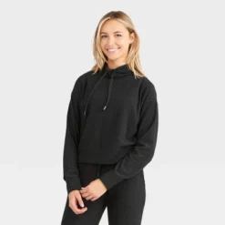 Wander By Hottotties Women's Diane Zig Zag Mock Neck Athletic Top - Black -Women Clothing Sale GUEST b4f75fc9 5d57 499d 96e0 026789e9c0aa