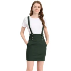 Allegra K Women's Button Decor High Waist Straight Braces Suspender Skirt -Women Clothing Sale GUEST b66e25f2 18c1 42c9 a33d 18665619092a