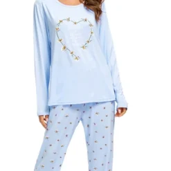 Cheibear Womens Sleepwear Lounge Heart Print With Pants Long Sleeve Pajama Set -Women Clothing Sale GUEST b7596320 09e7 45ef b6be cac00900ec9f