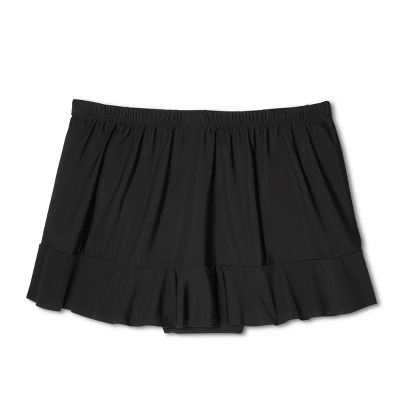 Women's UPF 50 Ruffle Swim Skirt - Aqua Green® Black 6 Women's UPF 50 Ruffle Swim Skirt - Aqua Green® Black - Image 6