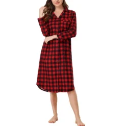 Cheibear Womens Button Down Plaid Heart Printed Shirtdress Sleepshirt Loungewear Pajama Shirt Dress -Women Clothing Sale GUEST b9a1843a 413c 4ab8 be55 46f2bbadd048