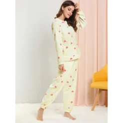 Allegra K Women Winter Flannel Pajama Sets Cute Printed Long Sleeve Nightwear Top And Pants Loungewear Soft Sleepwears -Women Clothing Sale GUEST bdf27a82 7bb2 499f 83da 56642754fc17