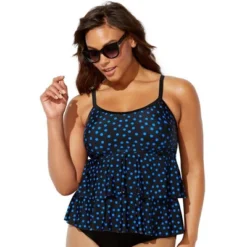 Swimsuits For All Women’s Plus Size Tiered Tankini Top