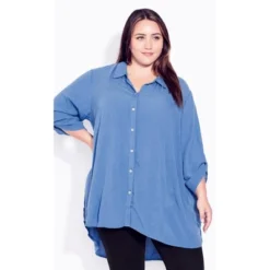 Women's Plus Size Island Breeze Tunic - Delft Blue | EVANS 14 Women's Plus Size Island Breeze Tunic - Delft Blue | EVANS -Women Clothing Sale GUEST c023b8df b67f 4459 b065 cec878d06d2b