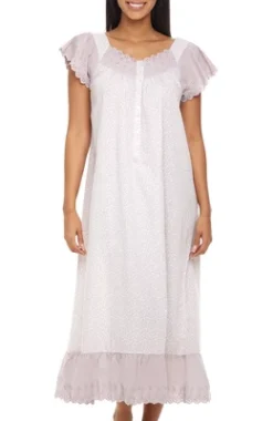 Women's Cotton Victorian Nightgown, Katelyn Short Sleeve Lace Trimmed Button Up Long Vintage Night Dress Gown -Women Clothing Sale GUEST c05b31a4 b0e8 44eb a67c b559079aa679