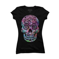 Junior's Design By Humans Halloween Sugar Skull By Honeytree T-Shirt 8 Junior's Design By Humans Halloween Sugar Skull By Honeytree T-Shirt -Women Clothing Sale GUEST c07cf1ba a6ba 4ee6 a98b c59668a861c7