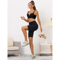 Allegra K Women's Medium Impact Workout Wireless Padded Deep V Neck Fitness Sports Bras -Women Clothing Sale GUEST c102492a 70a5 45bb 9c8f 9b1d73e40087