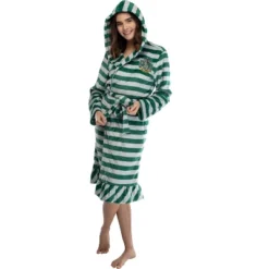 Harry Potter Juniors' Striped Ruffle Hooded Plush Fleece Robe -Women Clothing Sale GUEST c15e8da6 41a0 425e b033 76725c08622d