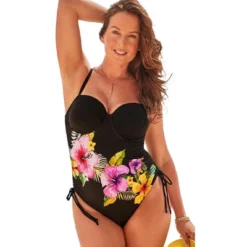 Swimsuits For All Women’s Plus Size Adjustable Underwire One Piece Swimsuit