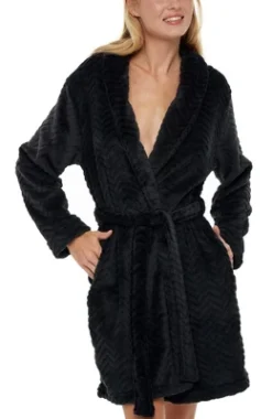 Women's Warm Soft Plush Fleece Bathrobe, Knee Length Robe, Chevrons -Women Clothing Sale GUEST c44b0155 9153 4ff7 bf63 18fecafe5785