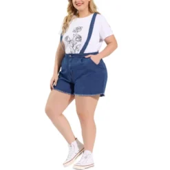 Agnes Orinda Women's Plus Size Denim Jumpsuit Shorts Fray Pocket Overalls Short Pants -Women Clothing Sale GUEST c4938c9d 89db 4289 93bf cb9a3d668d5d