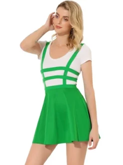 Allegra K Women's Pleated Kawaii A-Line Elastic Waist Mini Braces Suspender Skirt -Women Clothing Sale GUEST c6e130be e141 414a ac66 675d754356d2