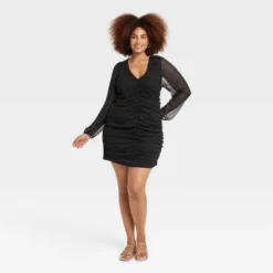 Women's Long Sleeve Ruched Front Bodycon Dress - A New Day™ -Women Clothing Sale GUEST c7c55460 15e0 4daa ac71 29ec3dbeb8a8
