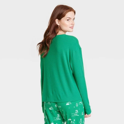 Women's Matching Family Thermal Pajama Top - Wondershop™ Green 1 Women's Matching Family Thermal Pajama Top - Wondershop™ Green