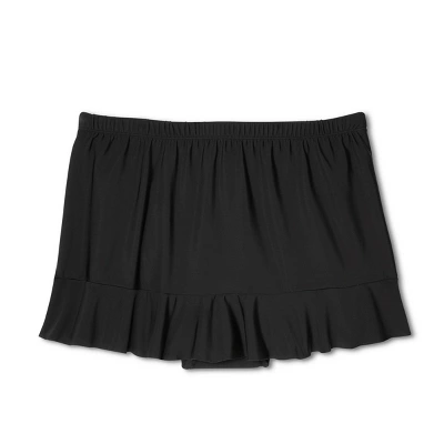 Women's UPF 50 Ruffle Swim Skirt - Aqua Green® Black 5 Women's UPF 50 Ruffle Swim Skirt - Aqua Green® Black - Image 5