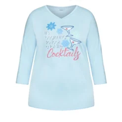 Women's Plus Size Cocktails Sleep Top - Blue | AVENUE -Women Clothing Sale GUEST cc50b463 1274 4a13 867b 194e0e33dd64 1