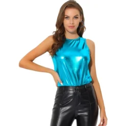 Allegra K Women's Party Shiny Sleeveless Club Metallic Tank Top -Women Clothing Sale GUEST ccdd6127 d5ca 496a 92d9 fa616456c611
