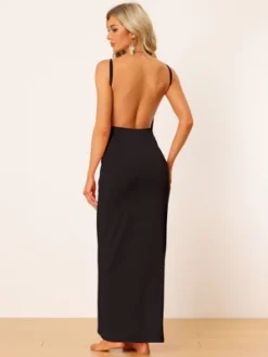 Allegra K Women's Spaghetti Strap Backless Beach Maxi Wrap Cover Up Dress -Women Clothing Sale GUEST cd420f2e 83ef 4e67 b38c f9415a5a4b72