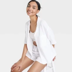 Women's 100% Cotton Gauze Short Sleeve Notch Collar Top - Stars Above™ -Women Clothing Sale GUEST cd7c691b 12ad 4a0b 9a52 2c78f207ea0e