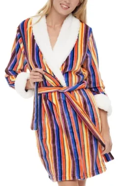 Women's Classic Plush Robe, Short Fleece Bathrobe Prints 23 Women's Classic Plush Robe, Short Fleece Bathrobe Prints -Women Clothing Sale GUEST cdb90dca 1d14 4456 9569 4b6707238018