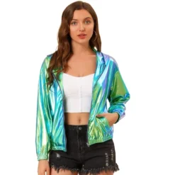 Allegra K Women's Holographic Shiny Long Sleeve Zipper Hooded Metallic Jacket 22 Allegra K Women's Holographic Shiny Long Sleeve Zipper Hooded Metallic Jacket -Women Clothing Sale GUEST d0cbb569 73ce 4db5 8d26 b1c8dd8f6109