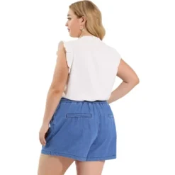 Agnes Orinda Women's Plus Size Denim Shorts Casual Drawstring Elastic Waist Jean Short Pants 9 Agnes Orinda Women's Plus Size Denim Shorts Casual Drawstring Elastic Waist Jean Short Pants -Women Clothing Sale GUEST d1b1396f 448e 4139 a043 b64496f6f654
