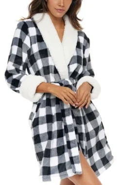 Women's Classic Plush Robe, Short Fleece Bathrobe Prints 21 Women's Classic Plush Robe, Short Fleece Bathrobe Prints -Women Clothing Sale GUEST d5cff0ed 60eb 4eca 82f3 d8584548fe1c