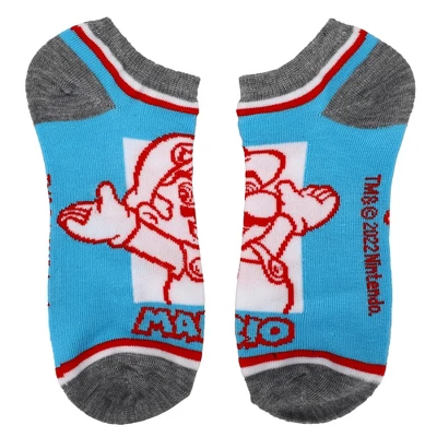 Super Mario Bros Mario & Luigi Mixed Icons Women's 5-Pack Ankle Socks 2 Super Mario Bros Mario & Luigi Mixed Icons Women's 5-Pack Ankle Socks - Image 2
