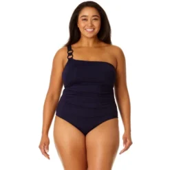Anne Cole Plus - Ring Strap Asymmetric One Piece Swimsuit -Women Clothing Sale GUEST de6ab239 fa02 4e26 b662 70d6384e206f